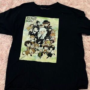 Hot Topic Black Bungo Stray Dogs Chibi Character Graphic Tee